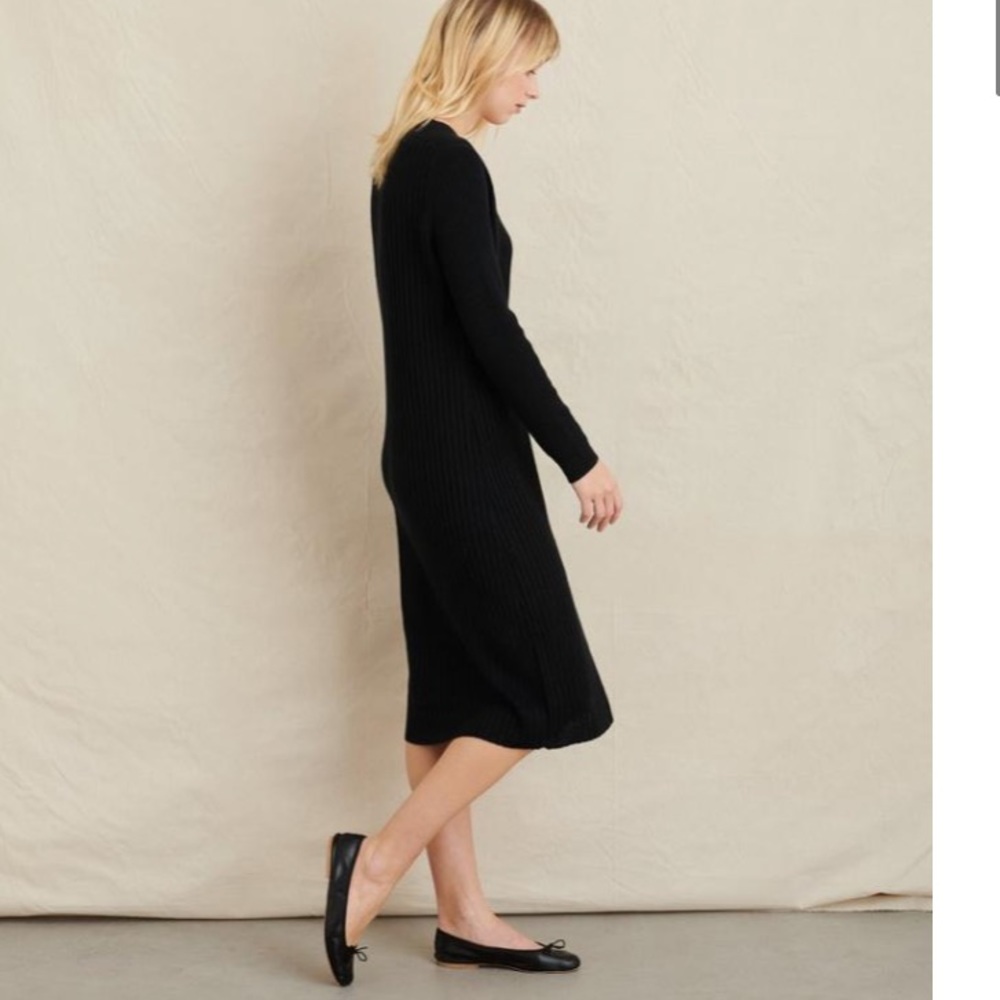 LAST CHANCE Alex Mill FINNEY linen Sweater Dress Black cardigan sz medium black - Picture 5 of 7
